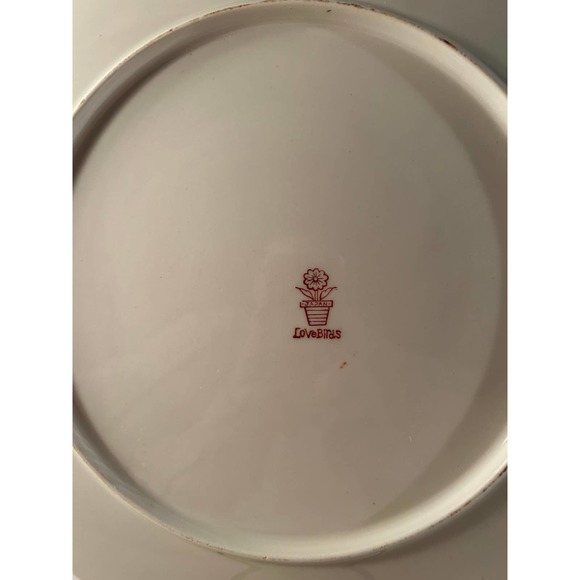 Vintage Lovebirds by Japan 11" Cake Plate - Picture 5 of 5